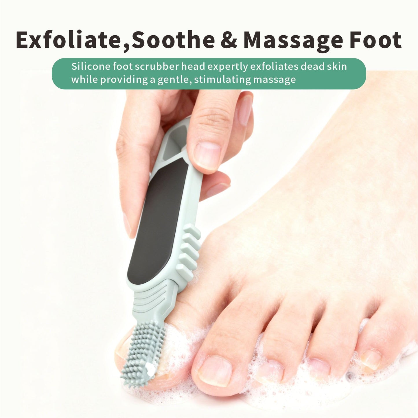 Toe Cleaning Brush,Foot Scrubber in Shower, Multi-Functional Silicone Gap Brushes Between Toes Cleaner Soft Feet Care Scrub Silicone Foot Callus Remover for Men Women Dead Skin Cracked Heels, 1PCS