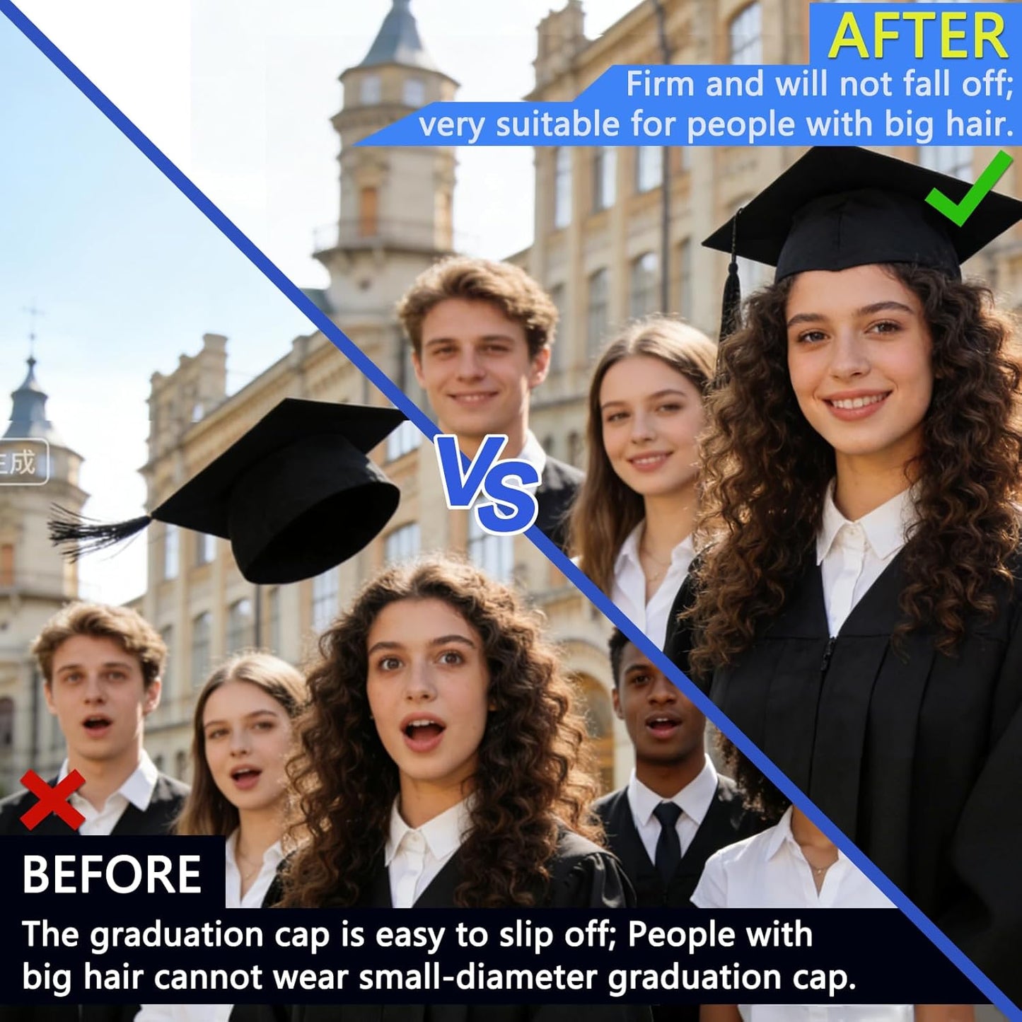 Suyeah Graduation Cap Headband, Secures Your Grad Cap Upgrade Insert Hairstyle Hat Accessories Hairband, Grad Hat Hairband Insert, 2026 Graduation Gifts
