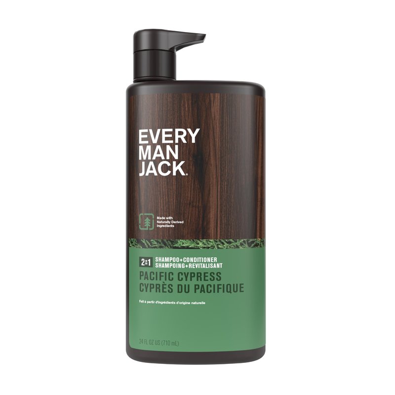 Every Man Jack 2-in-1 Daily Shampoo + Conditioner - Pacific Cypress | Nourishing For All Hair Types, Naturally Derived, Cruelty-Free Shampoo and Conditioner Set for Men | 24oz -1 Bottle