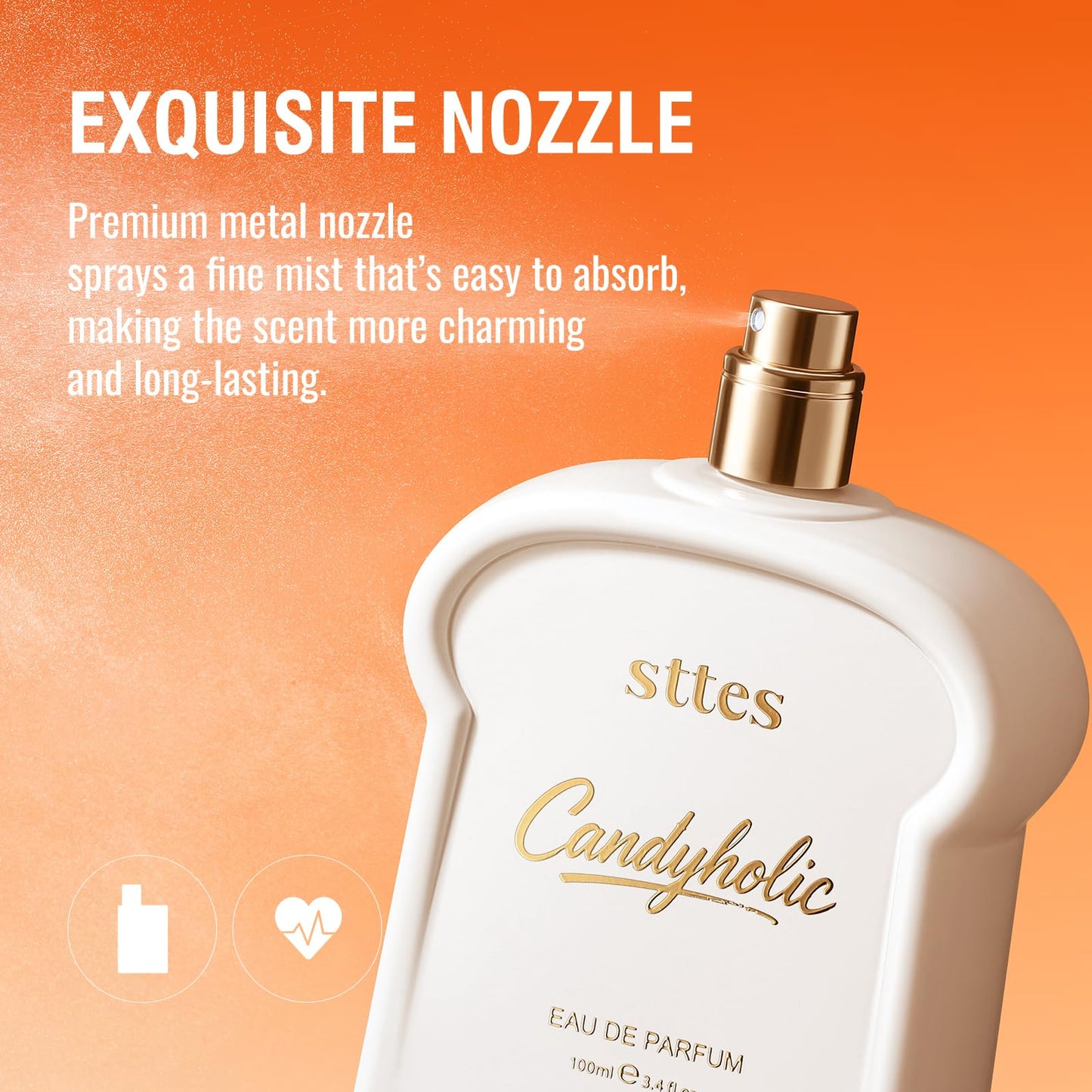 Sttes Candyholic Eau de Parfum for Women 3.4 Fl Oz / 100ml – Sweet Candy Perfume with Cotton Candy, Butterscotch & Vanilla, Candyholic Gourmand Fragrance, Long Lasting Women's Perfume Gift