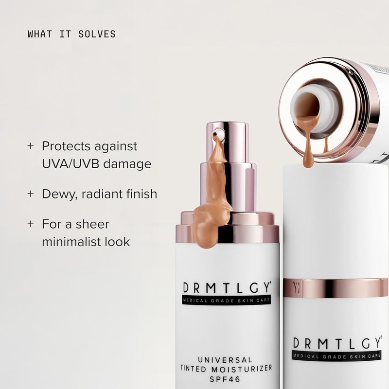 DRMTLGY Universal Tinted Moisturizer SPF 46 - Hydrating Tinted Sunscreen with Niacinamide & Hyaluronic Acid - 1.7 oz