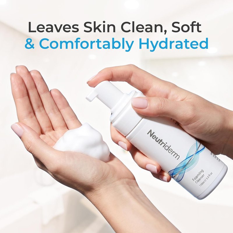 NEUTRIDERM Foaming Face Wash, Gentle Foaming Facial Cleanser with Niacinamide, Vitamin C & Panthenol, Hydrating Foam Cleanser for Double Cleanse, Makeup Remover, 150ml / 5 fl oz