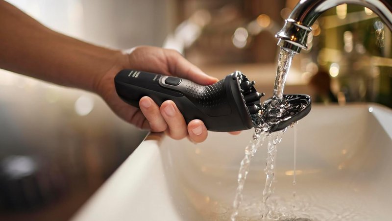 Philips Norelco Shaver 2400 Series - Wet & Dry Electric Shaver with Pop-Up Trimmer | Deep Black Model X3001/90