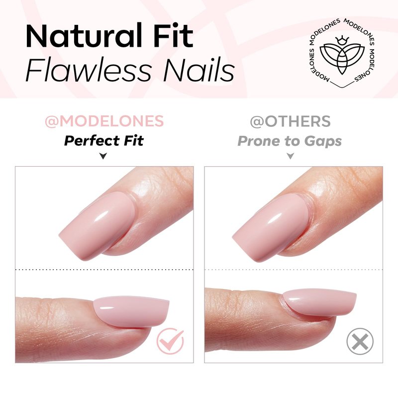 modelones Soft Pink Short Press on Nails, Semi-Transparent Oval Fake Nails Kit Press Ons with Nail Glue, Adhesive Tabs, Nail File, Prep Pad, Manicure Stick, 32Pcs 16 Sizes, Spring Women Girl Gift
