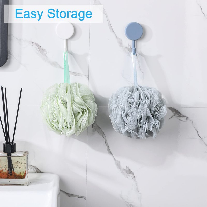 AmazerBath Loofah Sponge 75g/Piece, Exfoliating Bath Sponge Body Scrubber - Loofa Set of 4 Neutral Colors (Large)