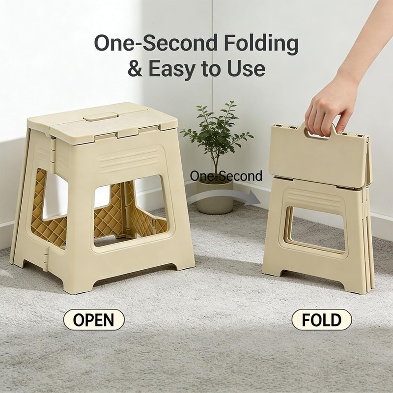 Foldable Shower Stool - Anti-Slip Foot Rest for Shaving Legs | 11.9" Height, Compact Design for Travel & Bathroom