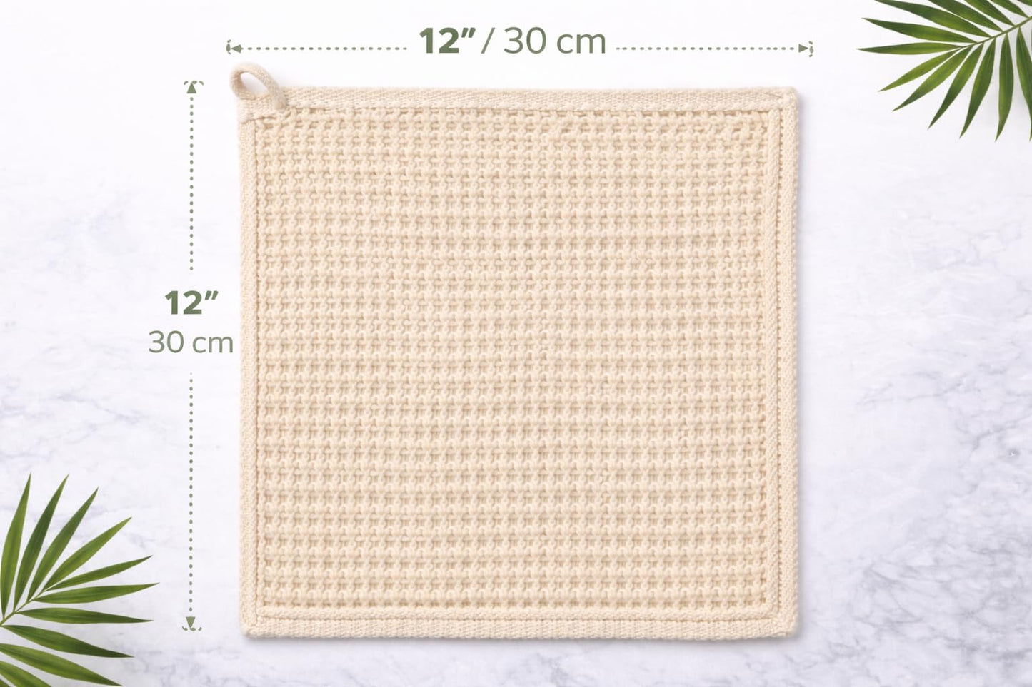 URBLUX Hemp Exfoliating Washcloths (3 Pack), Dual-Sided Body & Face Scrub Cloth, Natural Bath Cloth, Loofah Alternative, Fast Drying, 12x12 Inch