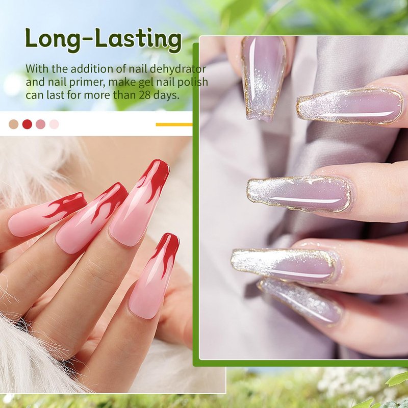 JODSONE Nail Primer & Dehydrator Kit - 4Pcs UV Gel Nail Prep Set | Long-Lasting Manicures 10ml Each