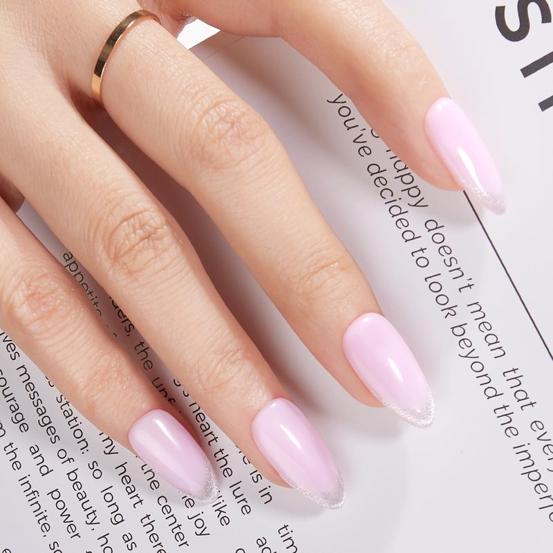 modelones Builder Nail Gel, 8-in-One Baby Pink Builder, Pastel Pink Rubber Base Gel Polish, LED Lamp Cured Color Base Hardener Apex Building Strengthener Extension for DIY Salon Girls Home