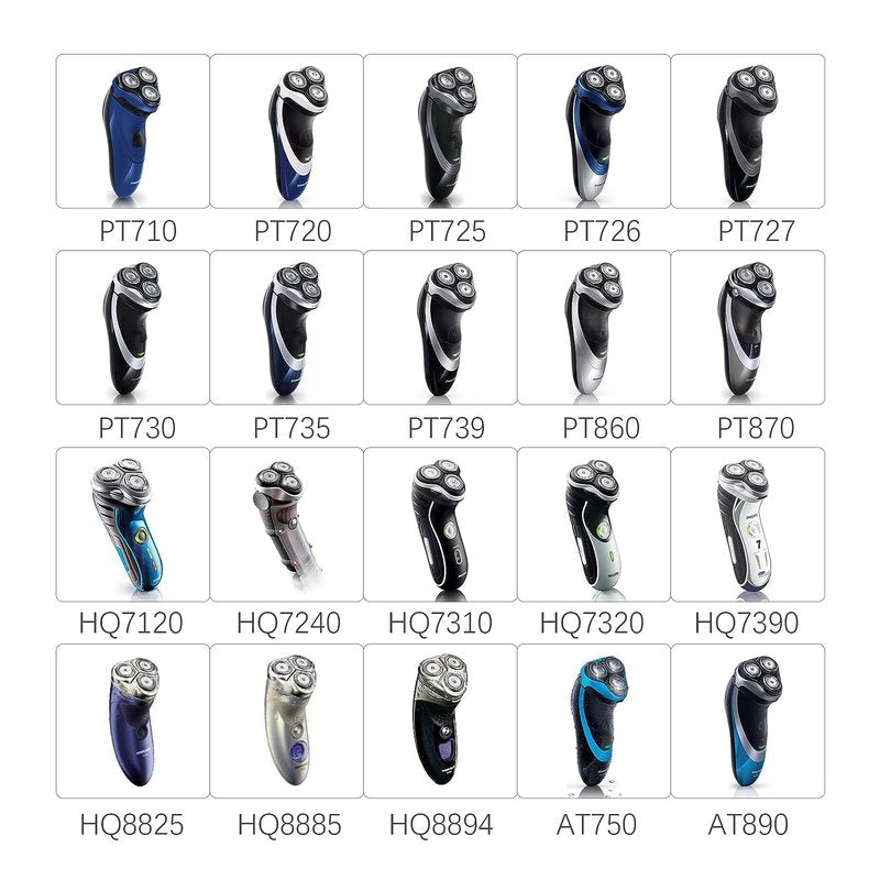 HQ8 Replacement Heads Compatible with Philips PT724/PT735 & More – HQ8 Blades Fit for PT720/721/722/723/725/726/728/729/730, AT830, AT811, Norelco Aquatec Shavers (3 Pcs)