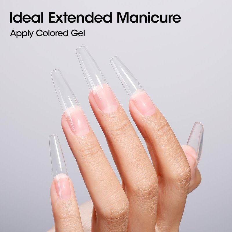 GELLEN Clear Builder Gel for Nails, 30g Hard Gel Nail Extension with 20 Pcs Forms, UV/LED Long Lasting Natural Nails Strengthening Thickening Overlays Apex Professional Nail Art Supplies
