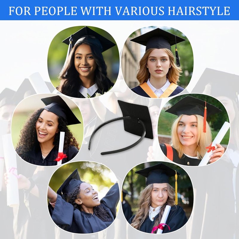 Pvoiue Graduation Cap Headband Insert - Adjustable Anti-Fall Design for Secure Hairstyle