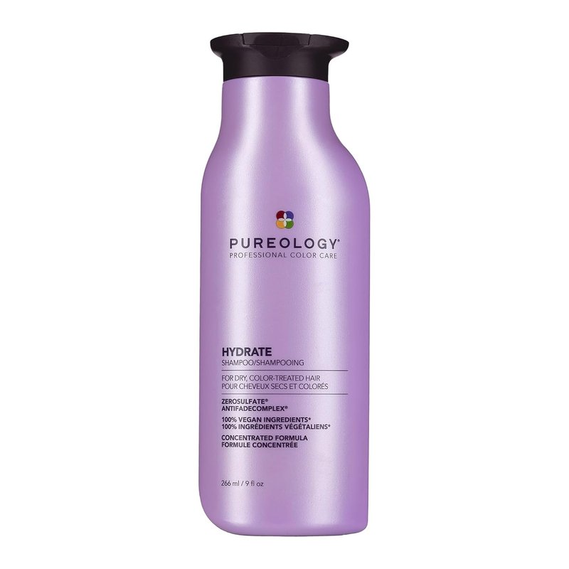 Pureology Hydrate Shampoo - Moisturizing Formula for Dry & Color-Treated Hair | Vegan, Sulfate-Free with Rose Extract & Green Tea