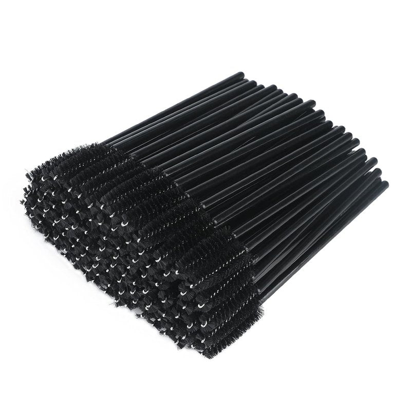 G2PLUS Disposable Eyelash Brushes - 100PCS Adjustable Mascara Wands for Extensions & Brows | Black