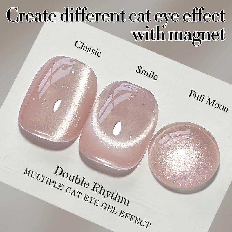Skiennix Double Rhythm Cat Eye Gel Polish - Holographic Glitter Shimmer 15ML | DIY Magnetic Nail Art (Nude-MC1057)