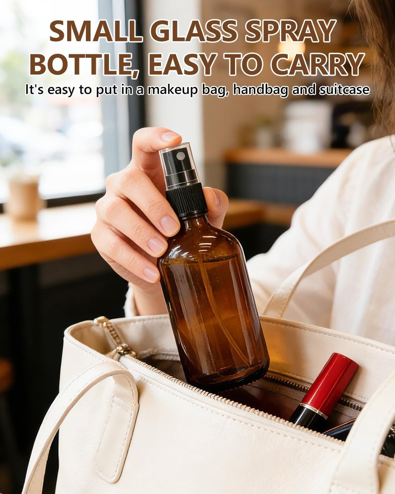 Amber Glass Spray Bottles - 35 Pack 4oz Fine Mist Containers for Essential Oils, Travel, Hair & Skin Care