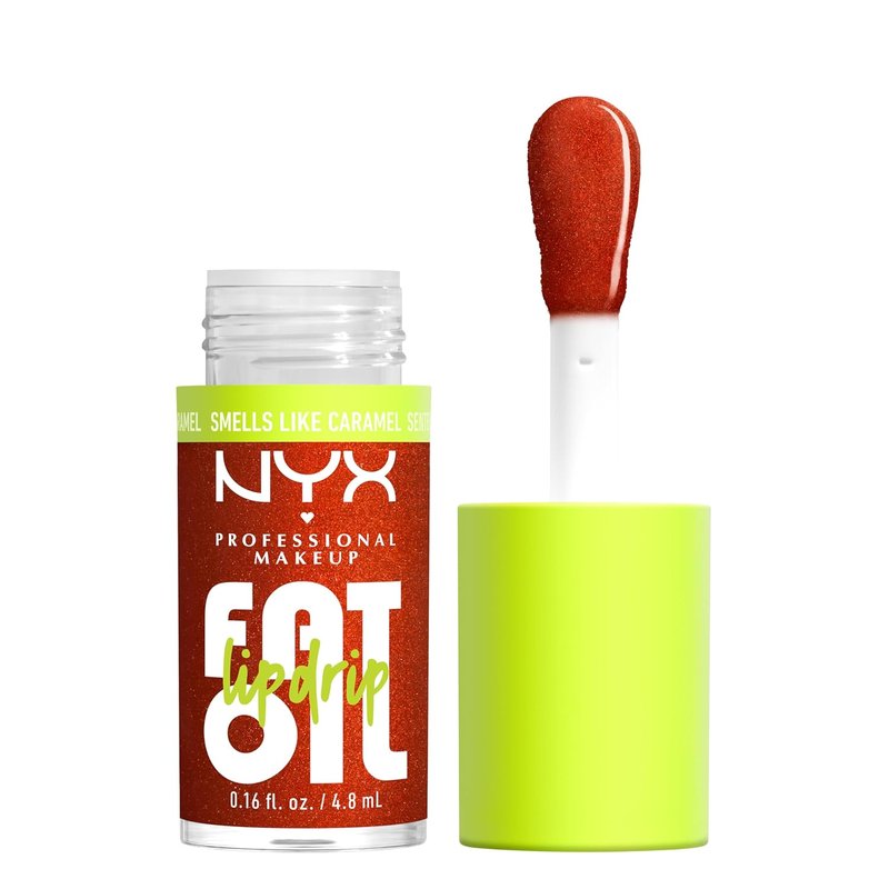 NYX PROFESSIONAL MAKEUP Fat Oil Lip Drip - Moisturizing Tinted Lip Oil Gloss, 12 HR Hydration | Caramelt Mami (Bronze)