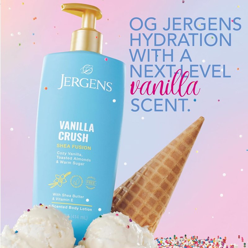 Jergens Shea Fusion Body Lotion - Vanilla Crush Moisturizer with Shea Butter & Vitamin E | 14 fl oz