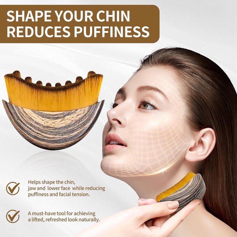 New Lymphatic Contour Face Brush,Chin & Facial Sculpting Designed to Fit Precisely and Relieve Fatigue Detox & Lift, Improves Skin Glow & Absorption (1 Pcs)