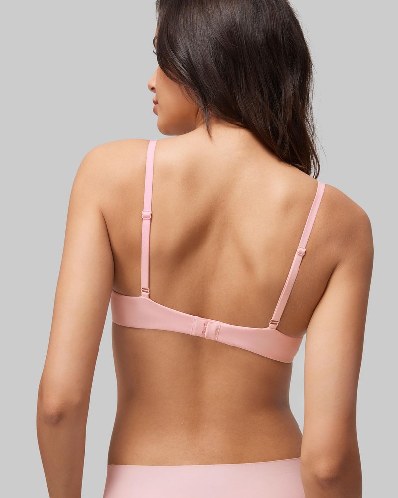 Halobliss Lift Up Underwire Bras for Women Small Breasted Padded T-Shirt Bras with Support 32AAA-38B Blush Pink 34B