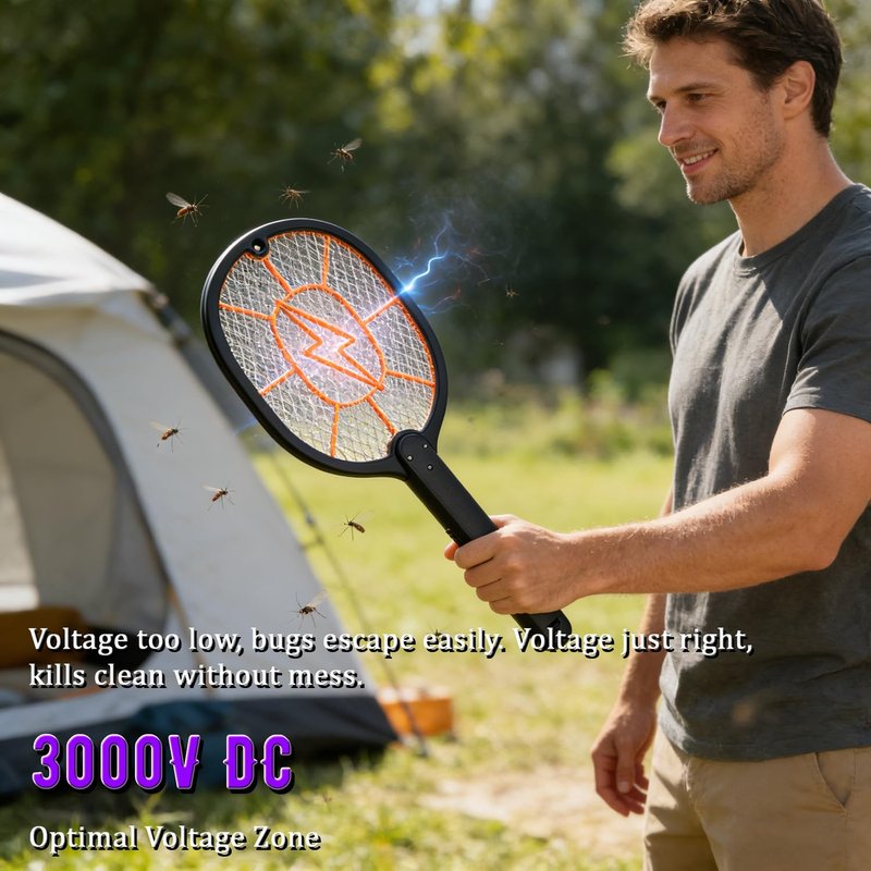 2-Pack Electric Fly Swatter, Black & Gray, AA Battery Operated Bug Zapper Racket for Indoor/Outdoor Use, Mosquito & Fly Killer, Handheld Insect Catcher