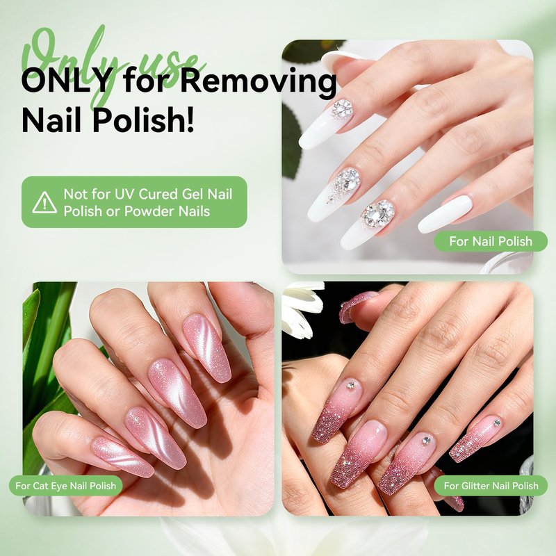 Nail Polish Remover - Jasmine Scent Non-Acetone Formula with Vitamin E & Aloe | 6.09 Fl. Oz, Gentle Daily Use