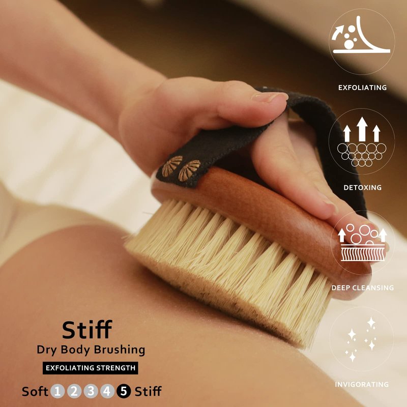 ICANdOIT Dry Brushing Body Brush-Gentle Bristles Dry Skin Brush,Exfoliating Massage Brush for Cellulite and Lymphatic,Improve Circulation,Stop Ingrown Hairs,Reduce Acne,Soften Skin