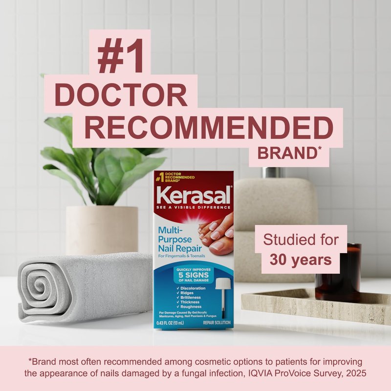 Kerasal Nail Repair Solution - Restore Discolored & Damaged Nails | 0.43 Fl Oz