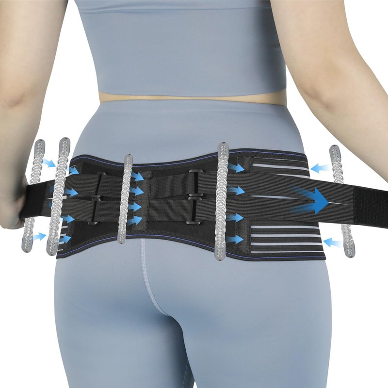 KkaFFe Sacroiliac Hip Belt, Sacroiliac SI Joint - Lower Back Support Brace for Women and Men,Trochanter Belt, Non-Slip, Adjustable & Breathable Pain Relief Brace (Black, Medium)