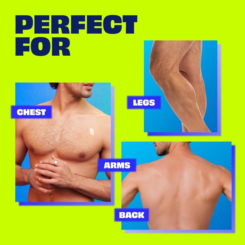 Nair Men Hair Remover Cream - Quick Body Hair Removal with Aloe & Lanolin | 12 Oz