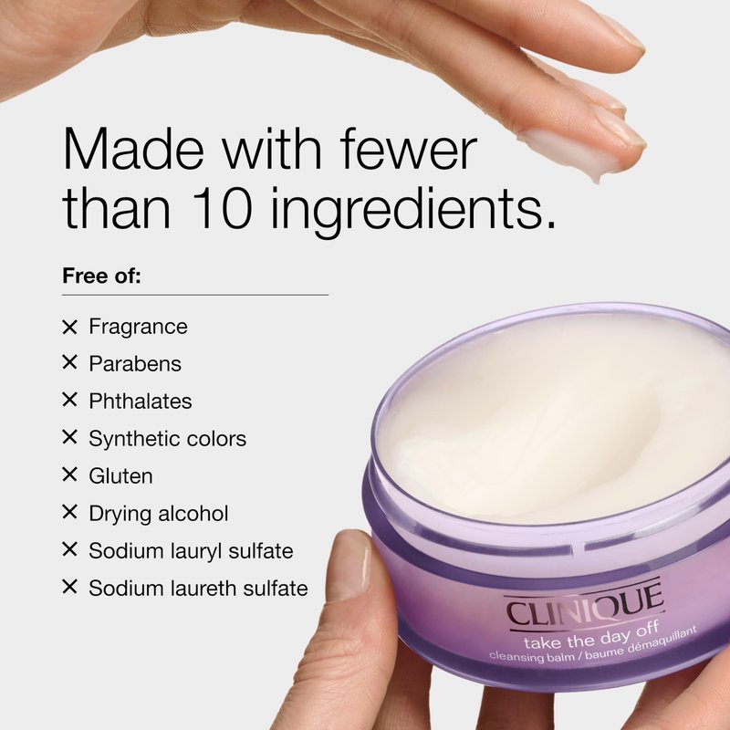 Clinique Take The Day Off Cleansing Balm Makeup Remover | Dissolves Face + Eye Makeup and Sunscreen | For All Skin Types, 6.7 ounce