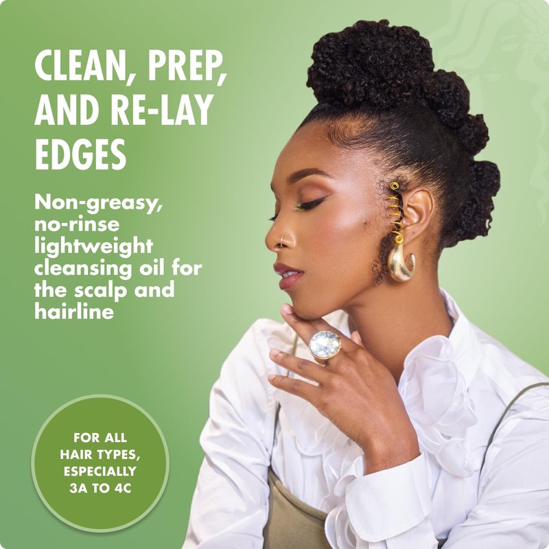 Mielle Organics Rosemary & Mint Scalp & Edge Cleansing Hair Oil - No-Rinse Scalp Cleanser for Product Build Up - Prolongs Hairstyles Between Wash Days & Encourages Longer, Healthier Hair (4 Oz)