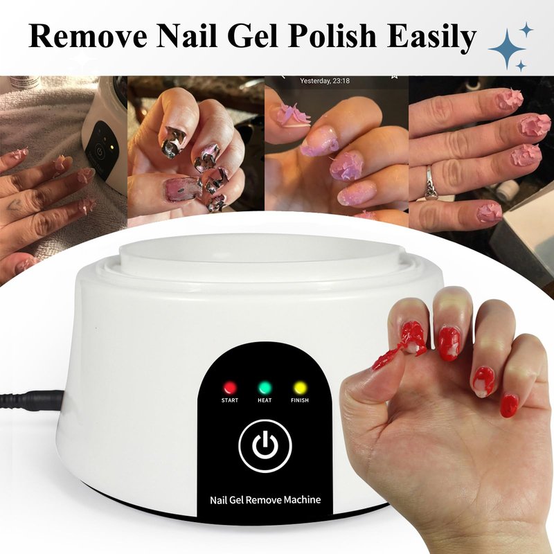Electric Nail Soaking Bowl, Soak off Bowl for Gel Nail Polish, Acrylic Nails, Dip Powder Removal, Black