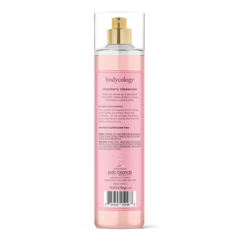 Bodycology Long-Lasting Fragrance Body Mist, Strawberry Cheesecake, 8 fl oz (Pack of 2)