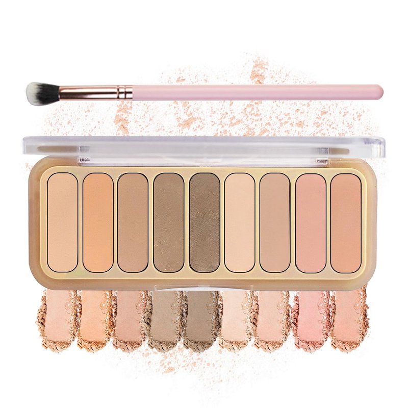 IONSGAKO 9 Color Matte Naked Eyeshadow Palette - Natural Nude, Smoky Brown, Taupe Ultra-Blendable Highly Pigmented Eye Shadows with Brush - 04 Milk Tea
