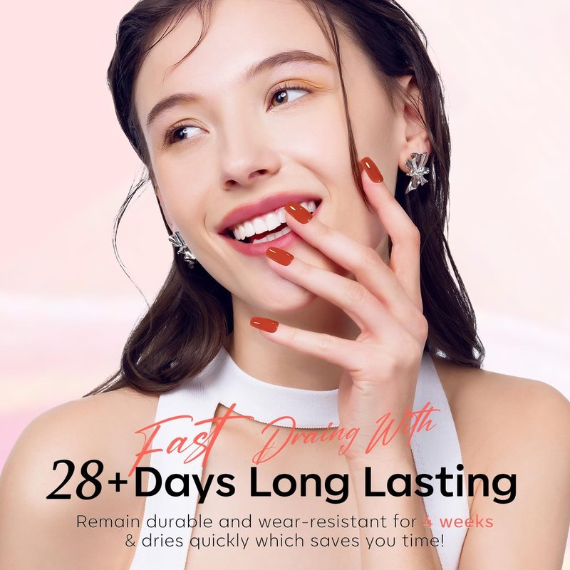 modelones Jelly Gel Nail Polish, 6 Colors Nude Gel Polish Milky White Pink Red Neutral Nail Art Design Translucent Kits Soak Off LED Nail Lamp Manicure Salon DIY Girls Women Gift