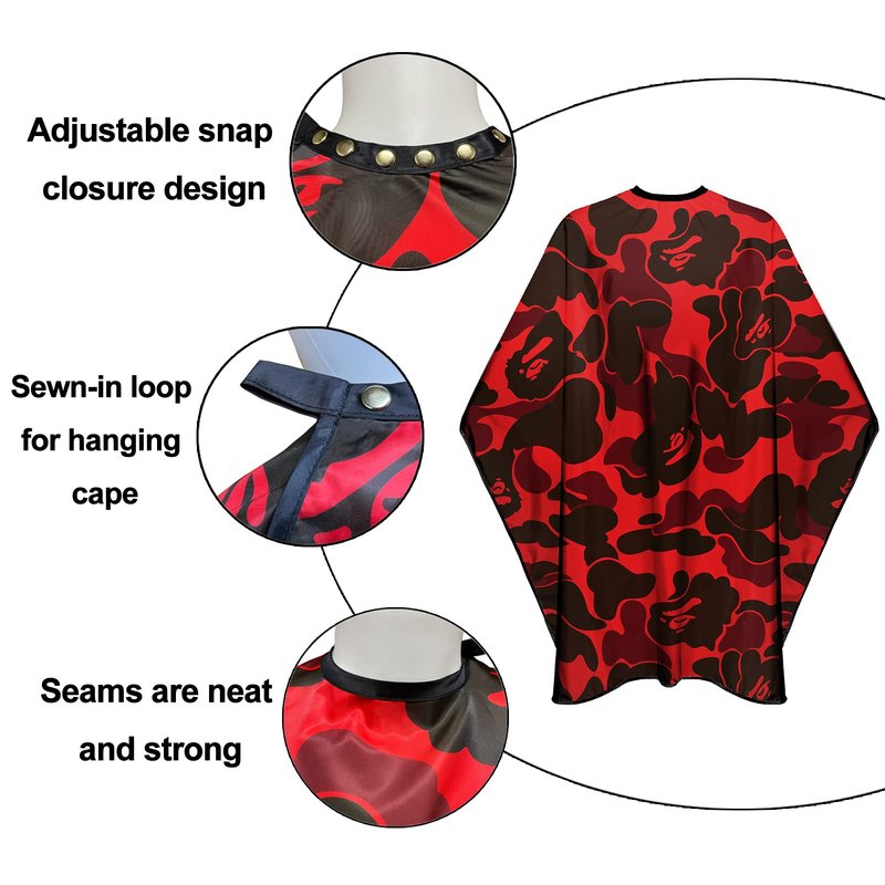 Barbohoo Barber Cape for Men Professional Hair Cutting Salon Cape with Snap Closures Waterproof Large Hairdressing Styling Cape Gown for Barber- 63”× 56” (New Camouflage C)