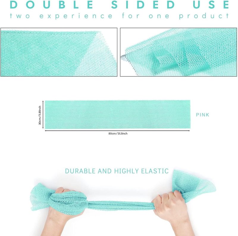 African Bath Sponge - Exfoliating Net Body Scrubber for Smooth Skin | Green Color, Ideal for Daily Use
