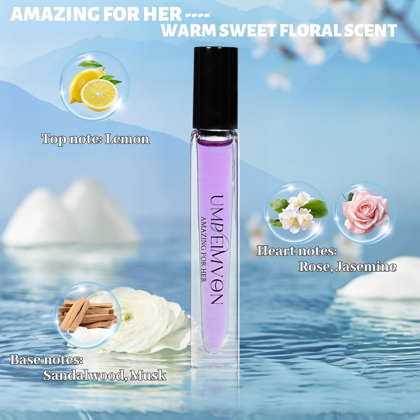 Skiennix Pheromone Perfume Oils - Long-Lasting Roll-On for Women | Sweet & Woody Travel Size 0.33 Fl. Oz
