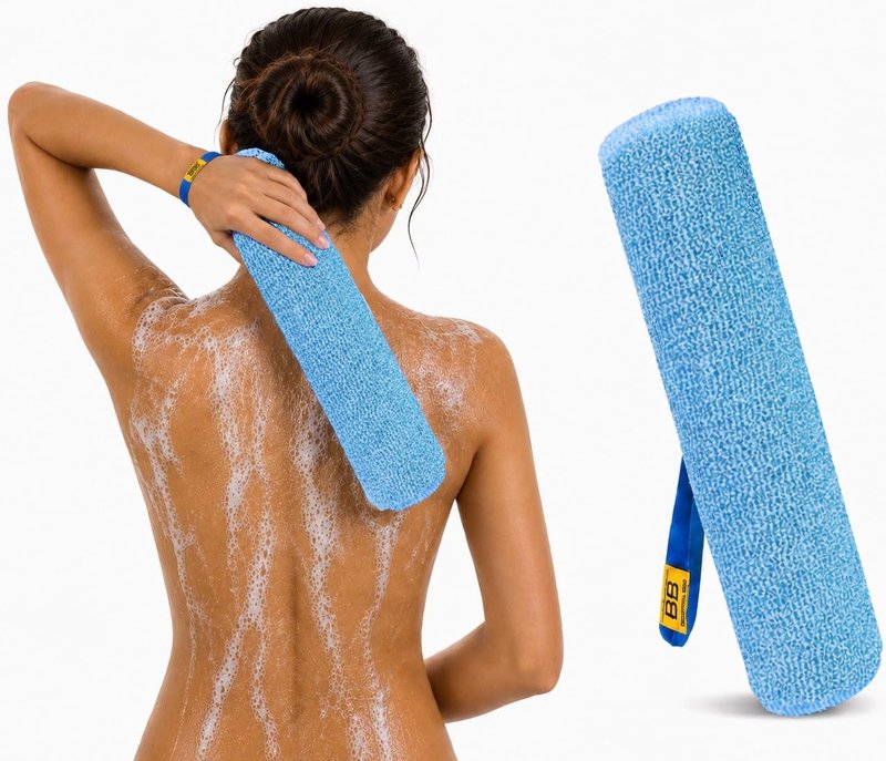 Back Scrubber for Shower - Beautiful Bod Patented 13-Inch Exfoliating Loofah with Built-in Handle, Easily Reaches Entire Back, Full Body Shower Scrubber for Back Washing, Exfoliation & Skin Smoothing