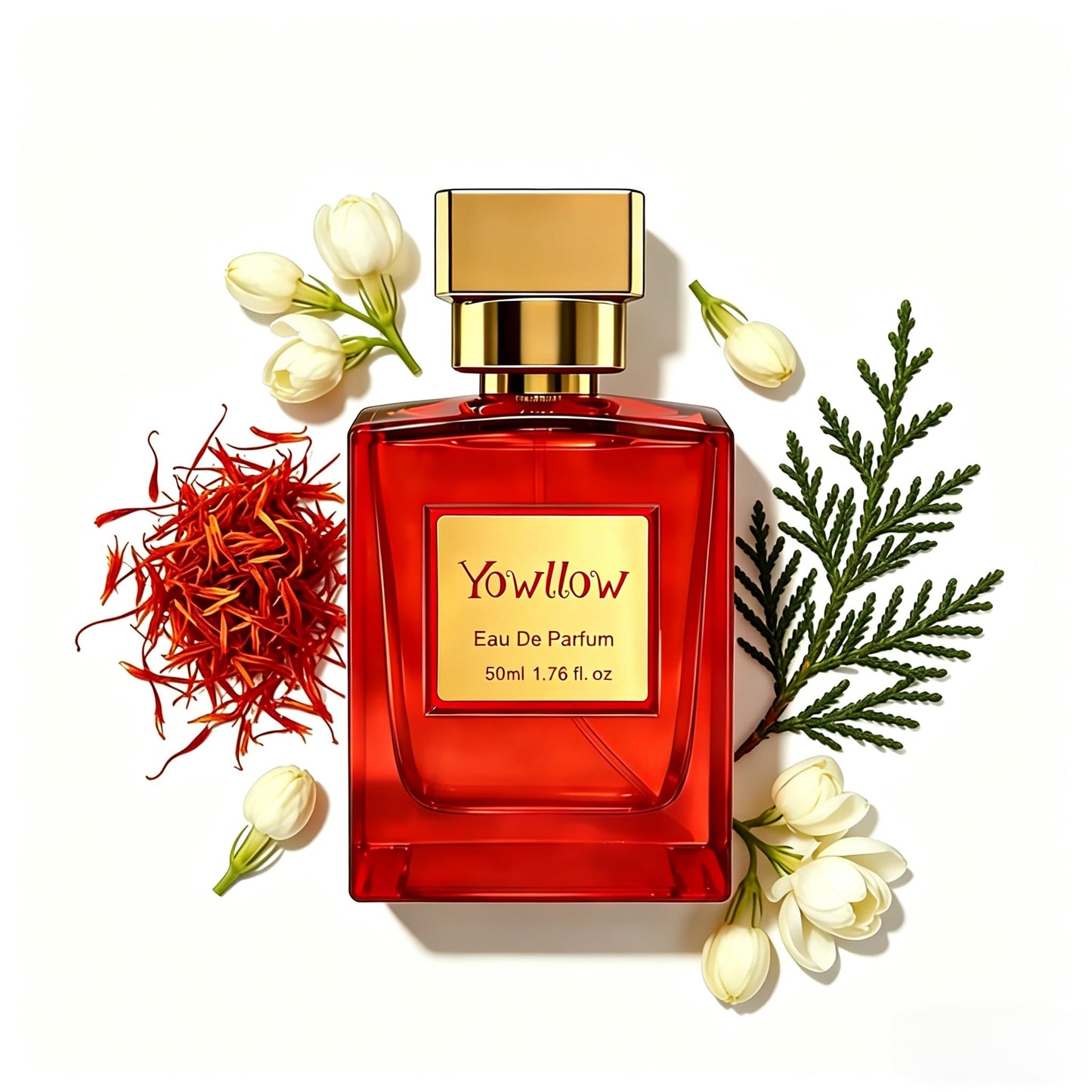 Yowllow- Ambery Saffron- Eau de Parfum- Inspired by Ba.ccarat Rou.ge 540-1.7 Fl Oz/50ML-Womens Perfume Long Lasting & Pure Fragrance Spray,Vegan & Cruelty-Free