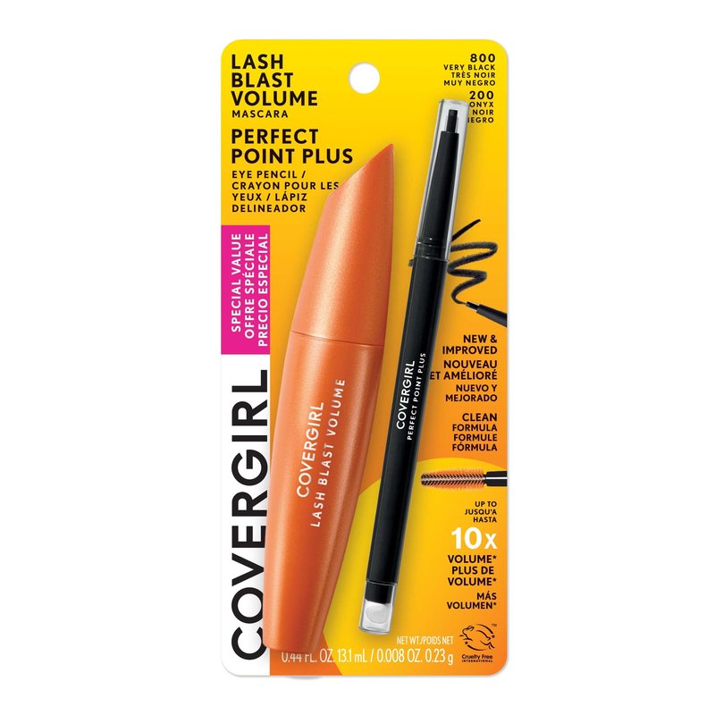 COVERGIRL Lash Blast Volume Mascara(Very Black) & Perfect Point Plus Eyeliner Pencil (Black Onyx) - Twin Pack