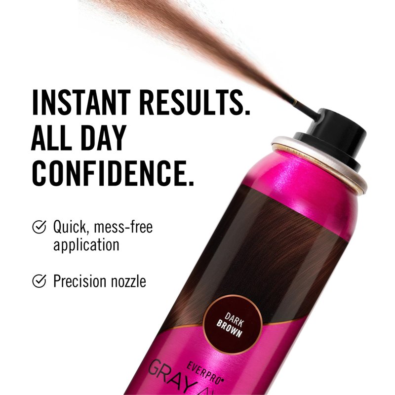 EVERPRO Gray Away Instant Root Cover Up Spray 2.5oz - Dark Brown