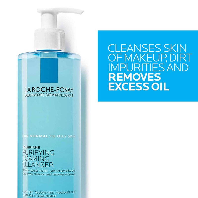 La Roche-Posay Toleriane Purifying Foaming Facial Cleanser, Oil Free Face Wash for Women & Men with Niacinamide + Ceramides, Pore Cleanser Safe For Sensitive Skin, Won’t Dry Out Skin, Soap Free, 200ml