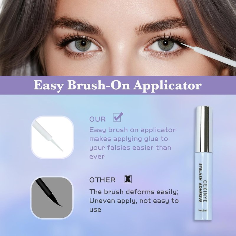 Lash Glue - Long-Lasting Waterproof Eyelash Adhesive for Strip Lashes | Clear 0.18oz