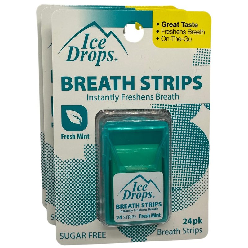Skiennix Fresh Mint Sugar-Free Breath Strips - 24 Count | Pack of 3 for Long-Lasting Freshness