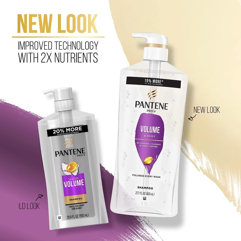 Pantene Volume & Body Shampoo, Conditioner & Treatment Set - Ideal for Fine, Color-Treated Hair