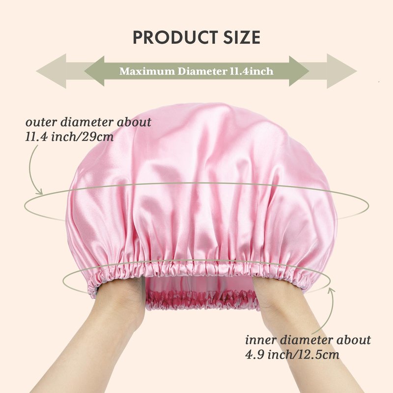 AmazerBath Shower Cap, 4 PCS Shower Caps for Women Reusable Waterproof, Double Layers Hair Cap for Shower, Elastic and Flexi Bath Caps, Environmental Protection Bathing Hat for Adult Kids, Medium Size