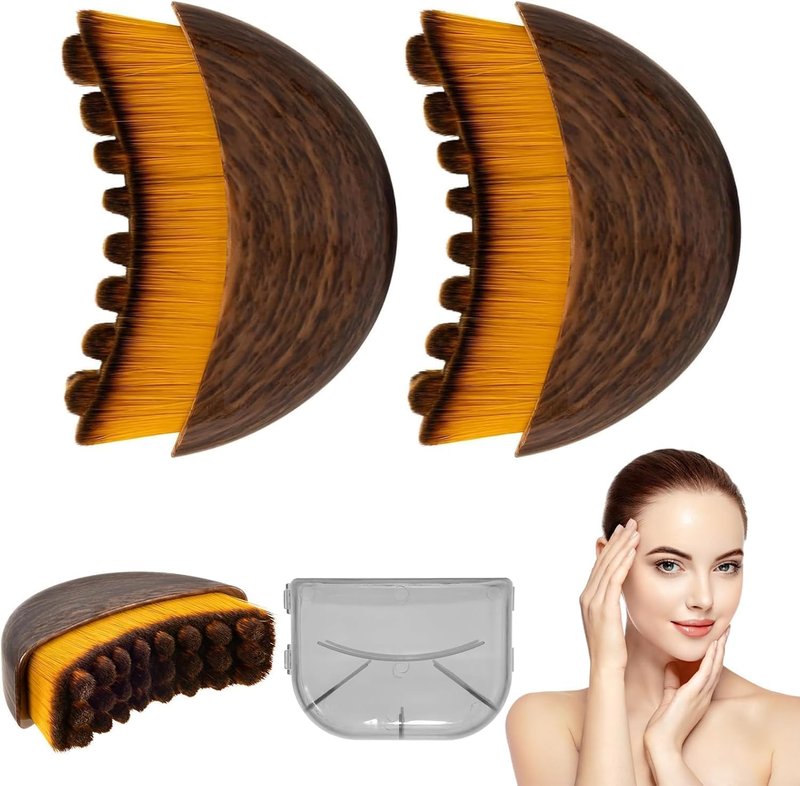 2pcs New Lymphatic Contour Face Brush, Face Brush for Lymphatic Drainage,Soft Facial Sculpting GuaSha Dry Tool，Face Contour Depuff Lift Tool for Anti-Puffiness & Detox, Fit The Skin Precisely (2pcs)