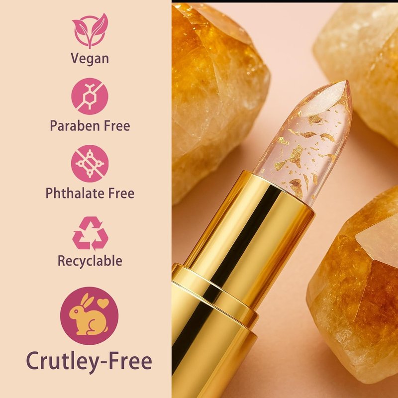 Color Changing Lipstick - 2PCS PH Lip Balm with Gold Foil | Long-Lasting, Hydrating & Transfer Proof, Perfect Gift for Women